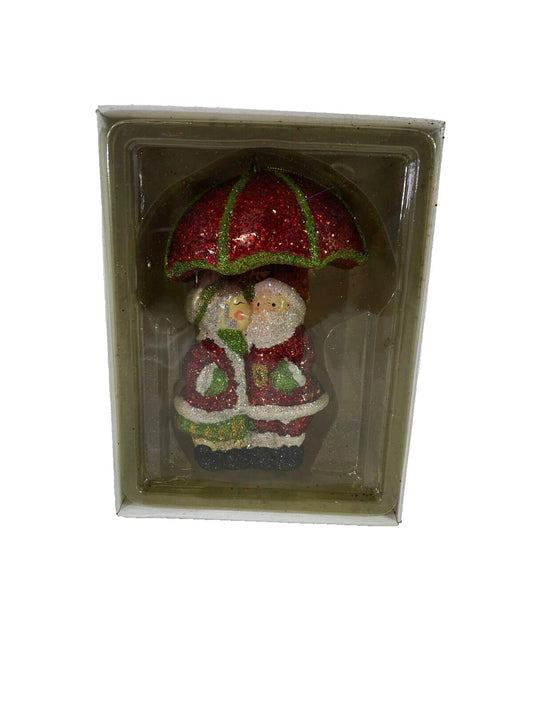 Katherine’s Collection Santa & Mrs. Claus Ornament w/ Umbrella HTF Vintage Box