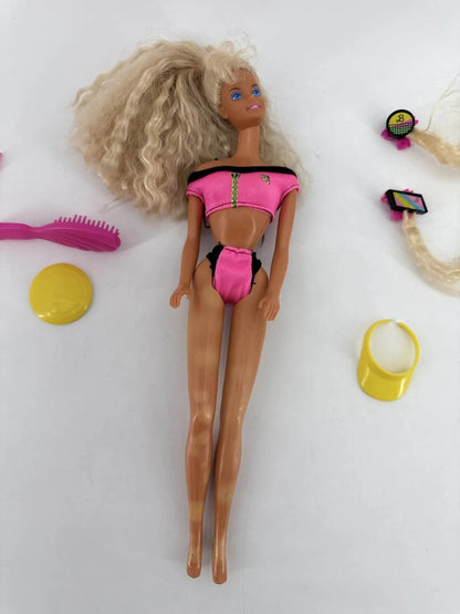 1989 Mattel Beach Barbie Doll #3237 w/ Swimsuit &amp; Acc Apparel Clothing New
