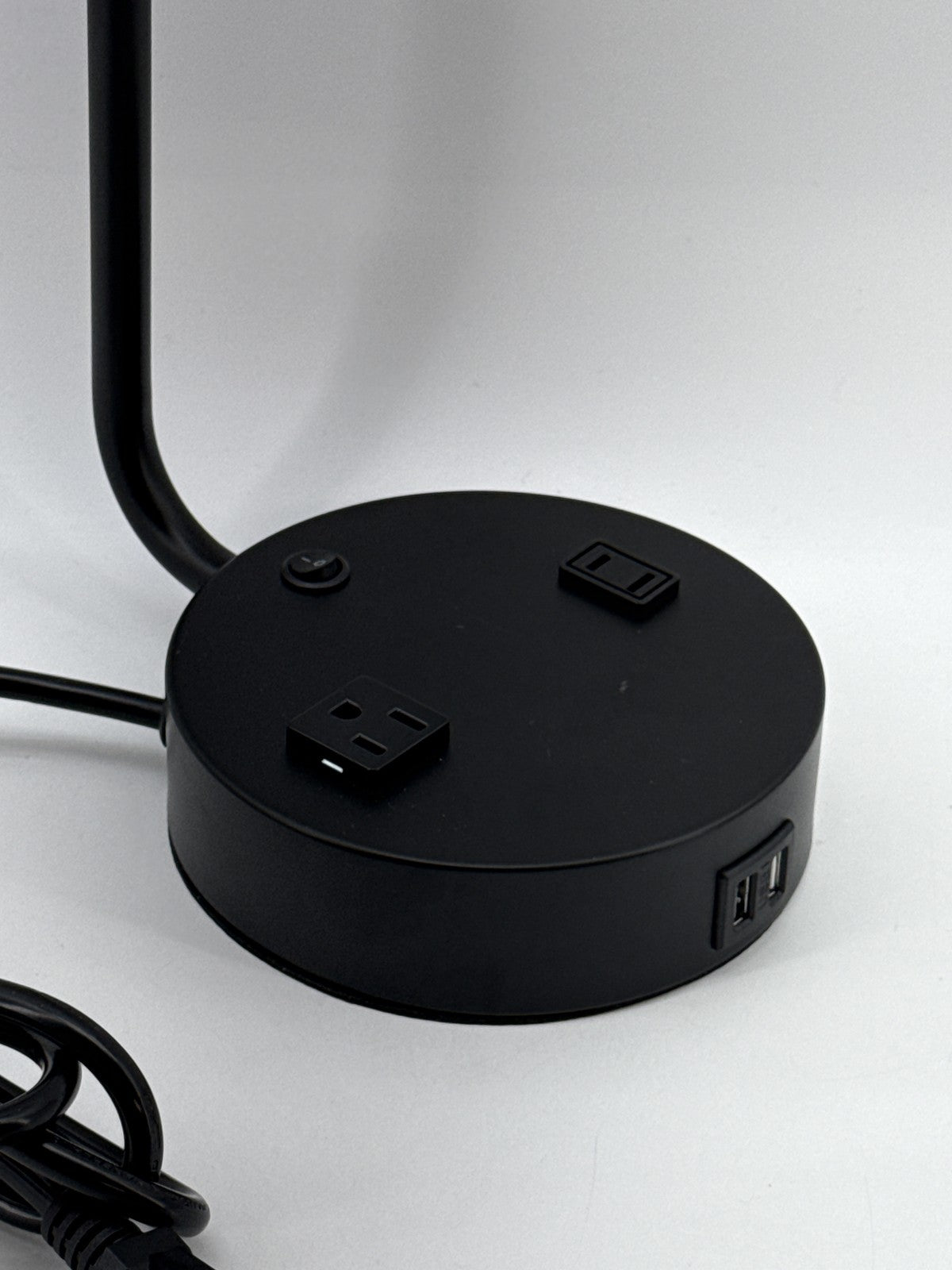 Modern Desk Lamp Black Metal Fabric USB Ports Power Outlets China Table Charging
