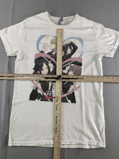 Kaguya-sama Love Is War Ultra Romantic Shirt Mens Small White Gildan Anime Tee