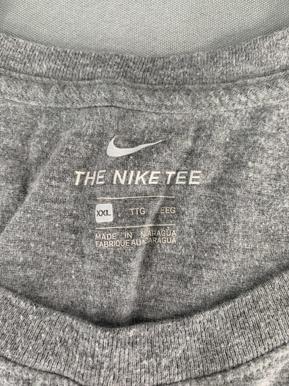 Nike Shirt Mens 2XL Gray Skull Cowboy Hat Graphic Tee Streetwear Casual 50 Red