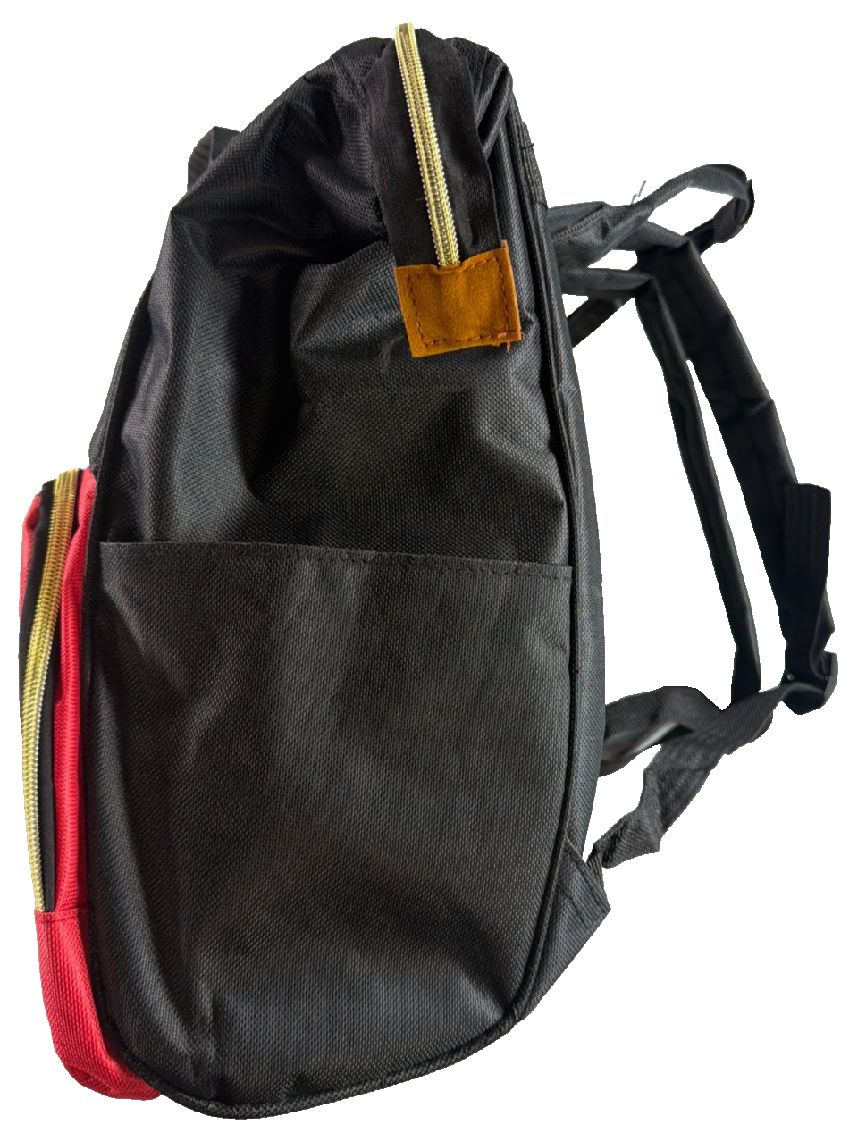Mickey Mouse Diaper Bag Backpack Black Red Gold Zip Living Traveling Share Baby