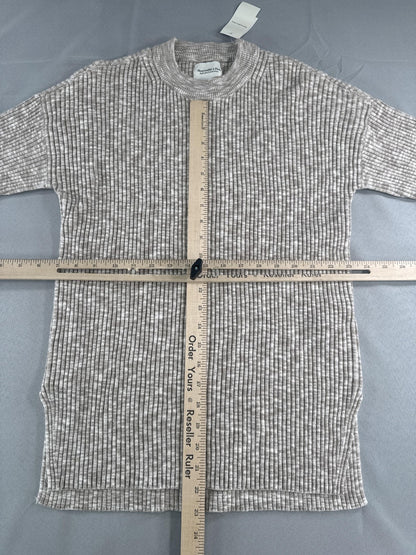 Abercrombie & Fitch Sweater Womens XXS Beige Soft A&F Collection Ribbed Knit New
