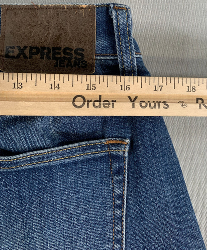 Express Skinny Hyper Stretch Jeans Womens 29x30 Dark Wash High Rise Denim Fit