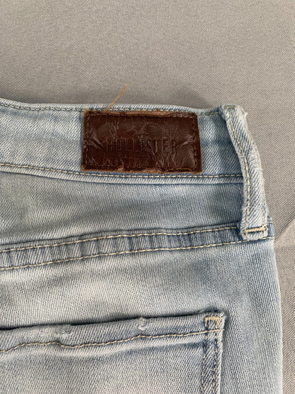 Hollister Jeans Womens 28 Light Blue High-Rise Super Skinny Distressed Ripped 7R