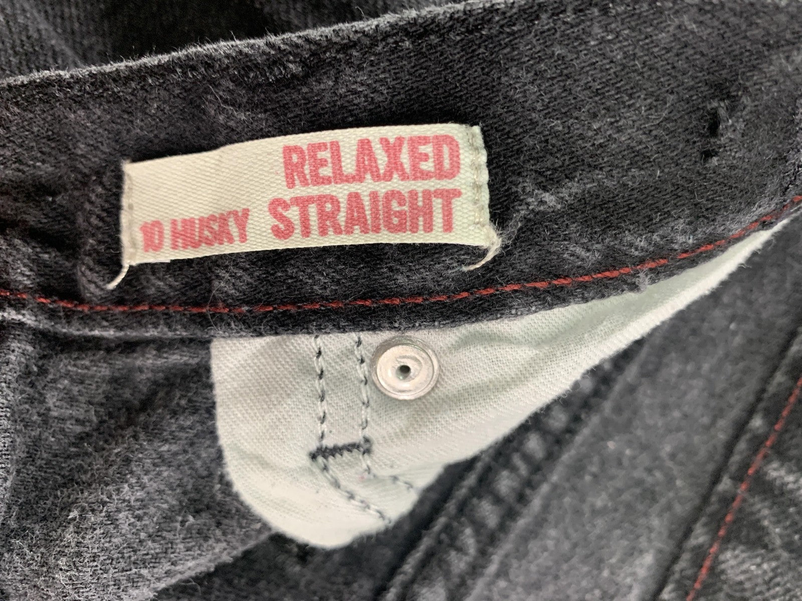 Arizona Jean Co Jeans Boys 10 Husky Black Gray Relaxed Straight Denim 5 Pocket