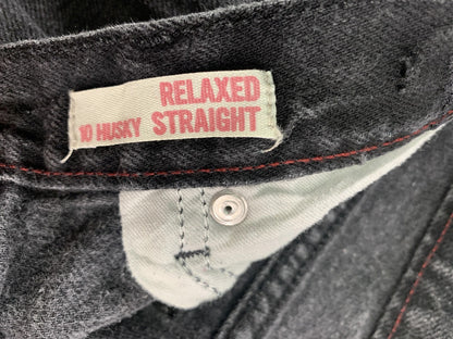 Arizona Jean Co Jeans Boys 10 Husky Black Gray Relaxed Straight Denim 5 Pocket