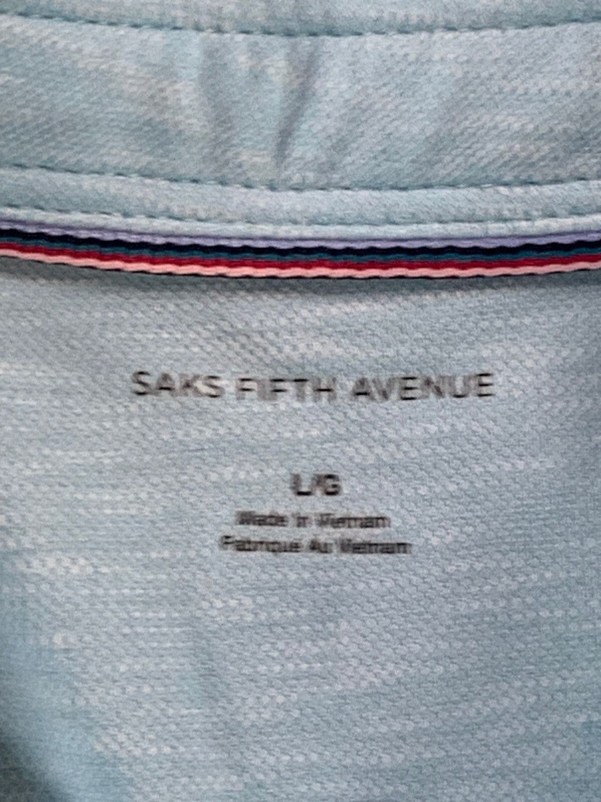Saks Fifth Avenue Mens Polo Shirt XL Blue Short Sleeve Casual Preppy Classic Fit