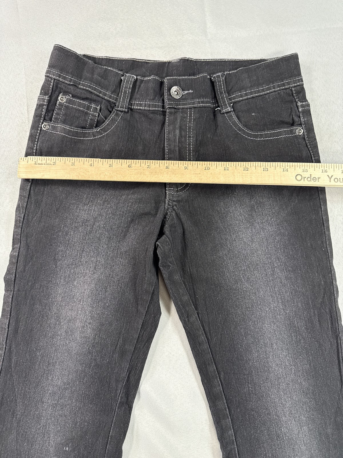 Faded Glory Flared Jeans Mens 16R Black Denim Bell Bottom High Rise Vintage