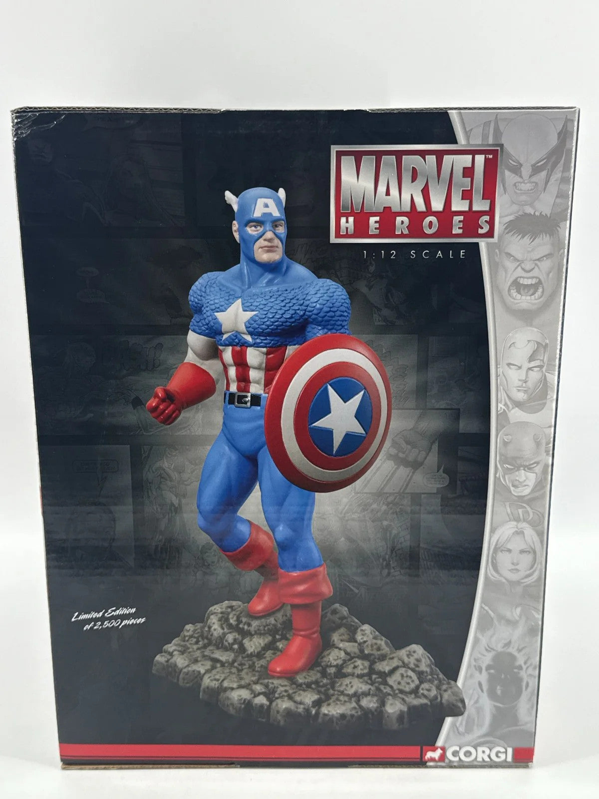 Corgi Marvel Heroes Captain America 1:12 Scale Hand Painted Metal Statue 112 NWT