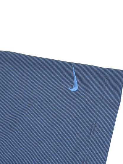 Nike Golf Dri-FIT Polo Shirt Mens L Navy Blue Stripe Short Sleeve Performance