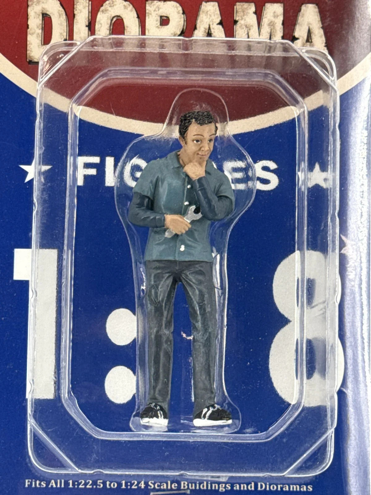 American Diorama 1:18 Mechanic Figure Wrench Garage Display Accessory Unbranded