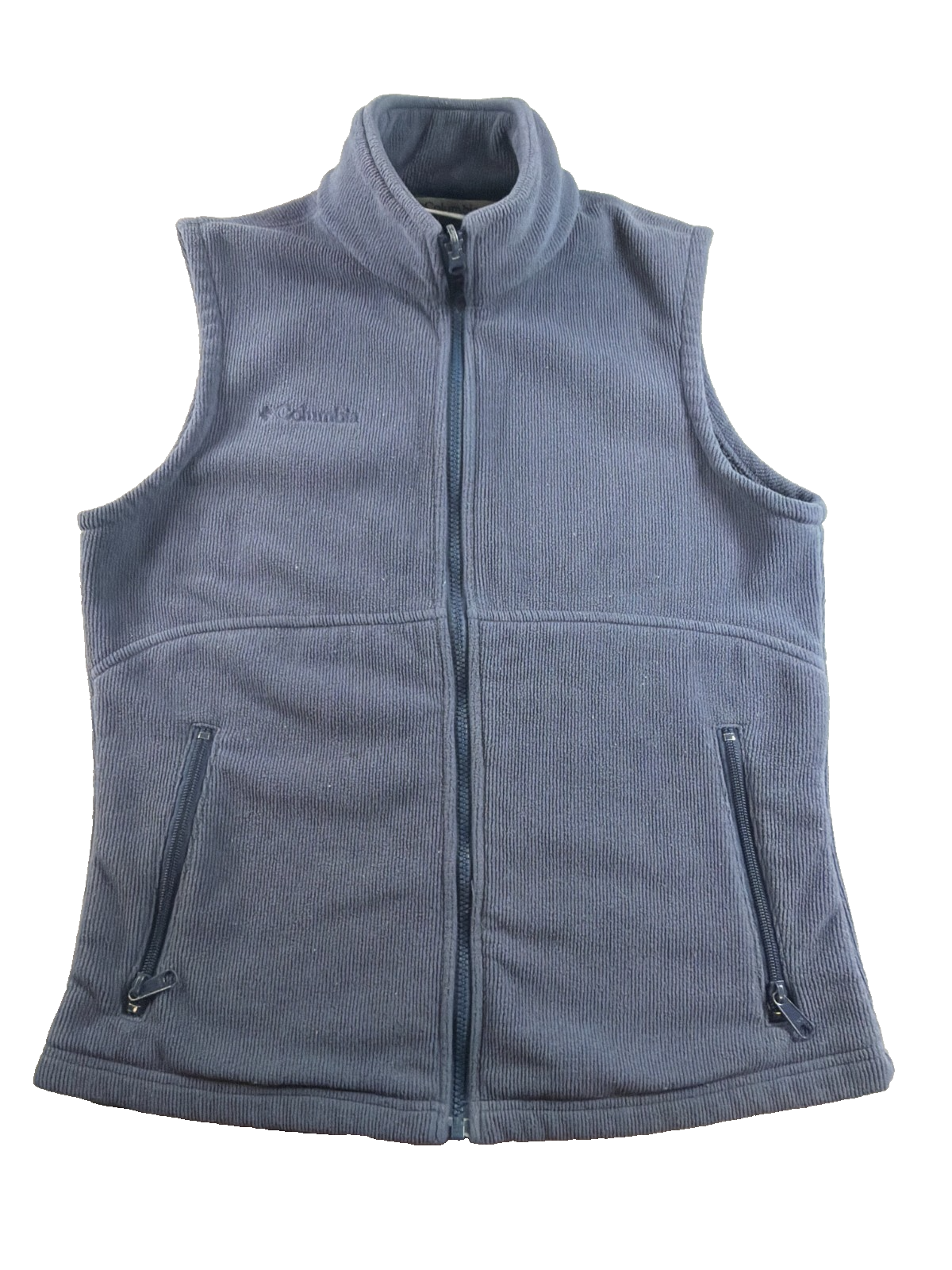 Columbia Women’s Blue Fleece Vest Full Zip Interchange Outdoor Hiking Sz S