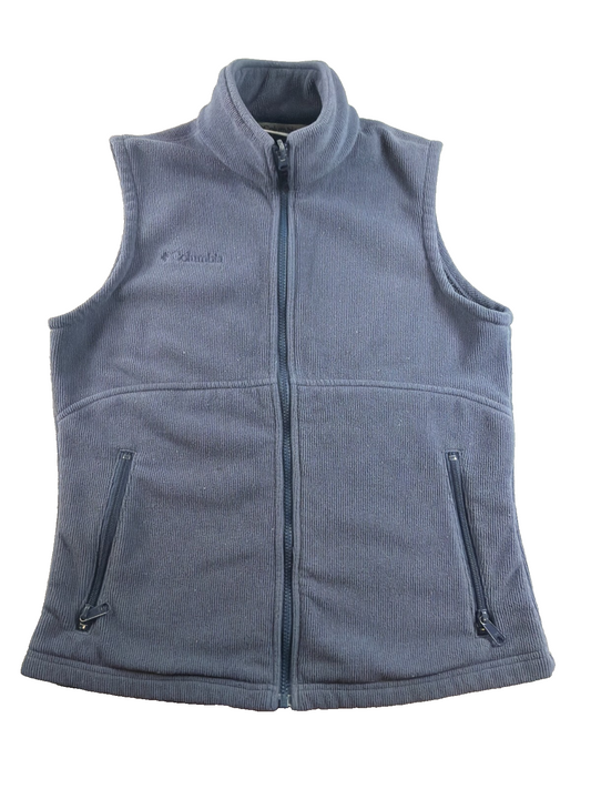 Columbia Women’s Blue Fleece Vest Full Zip Interchange Outdoor Hiking Sz S