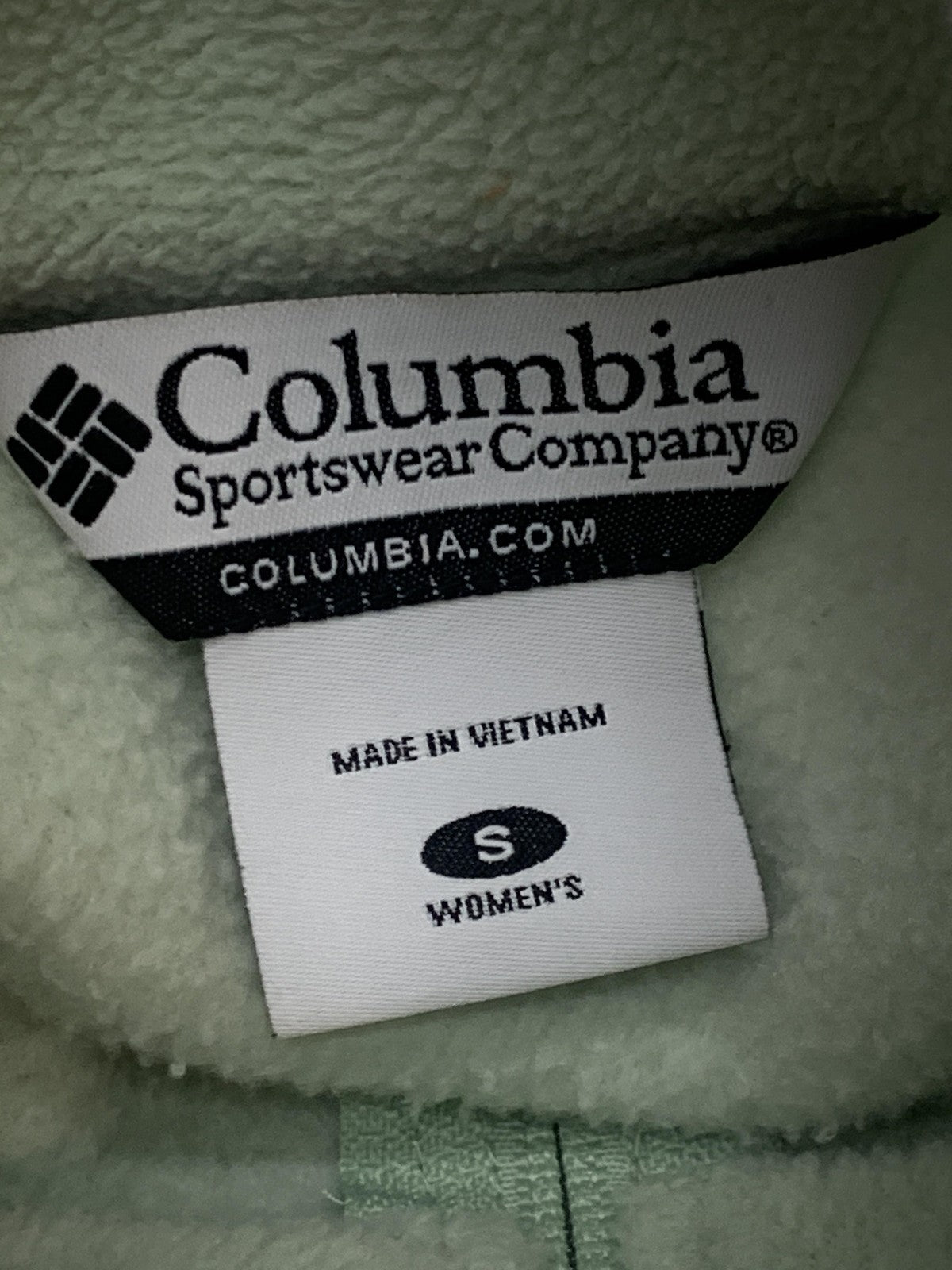 Columbia Jacket Womens Small Green Full Zip Fleece Outdoors WL6114 Lightweight