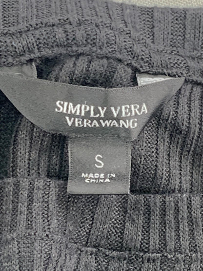 Simply Vera Vera Wang Sweater Womens Small Black Ribbed Knit Pullover Top Layer