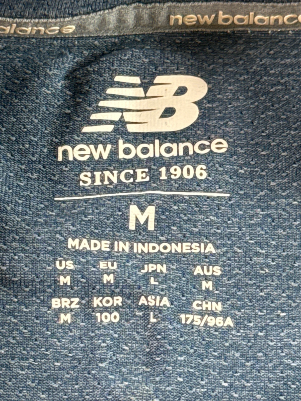 New Balance Mens M Slate Blue Performance Athletic Tee Short Sleeve Mesh Running