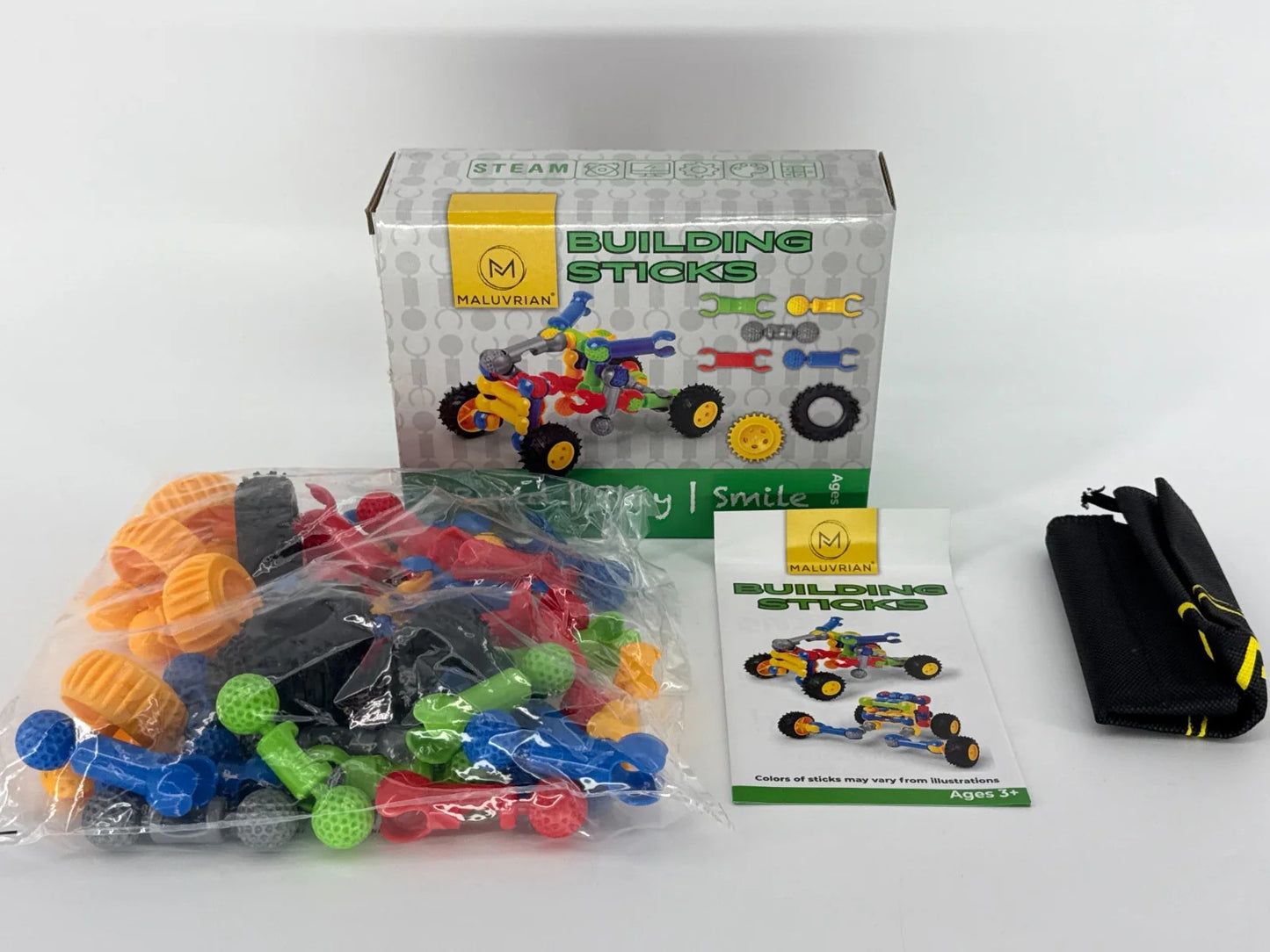 STEM Engineering Building Blocks Kit MALUVRIAN Toy Set Age 3+ Interlocking NWT