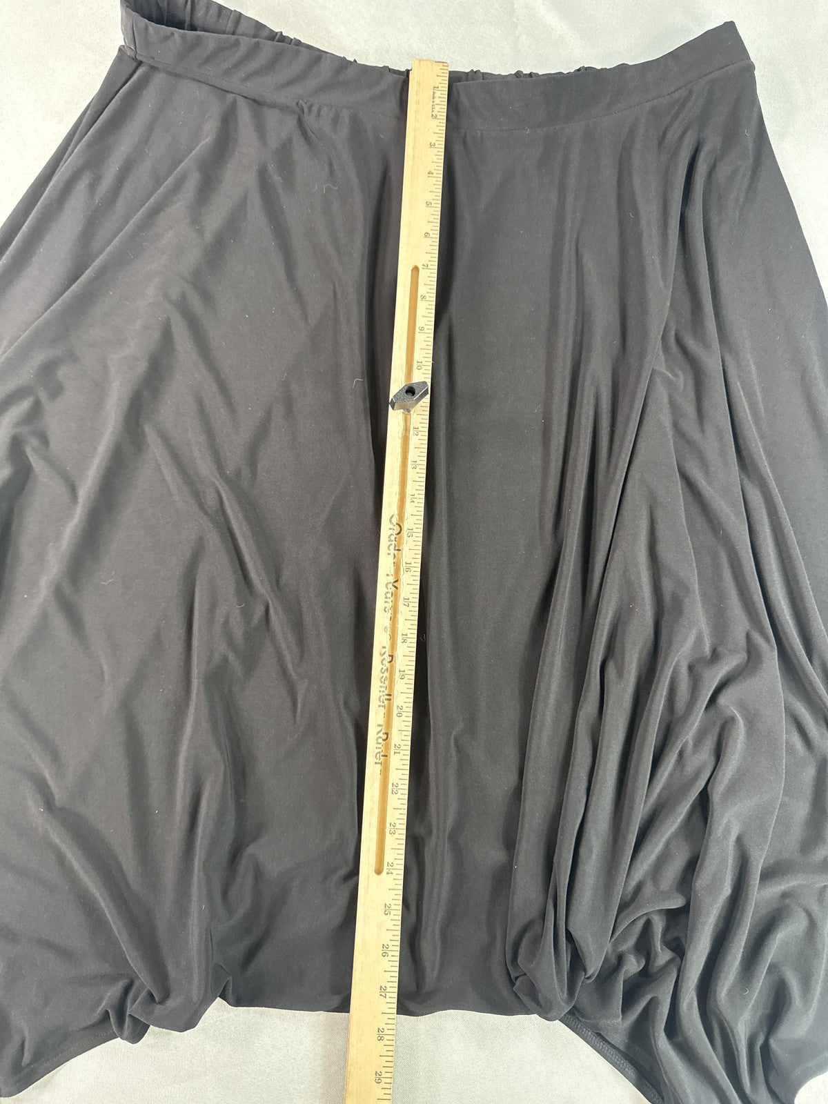 Lane Bryant Asymmetrical Skirt 22 Womens 22/24 Black Polyester Spandex Elastic