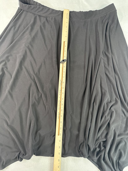Lane Bryant Asymmetrical Skirt 22 Womens 22/24 Black Polyester Spandex Elastic