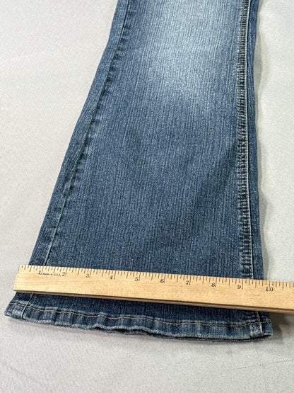 Angels Jeans Womens 5 Short Blue Flare Bootcut Stretch Low Rise Denim Pants