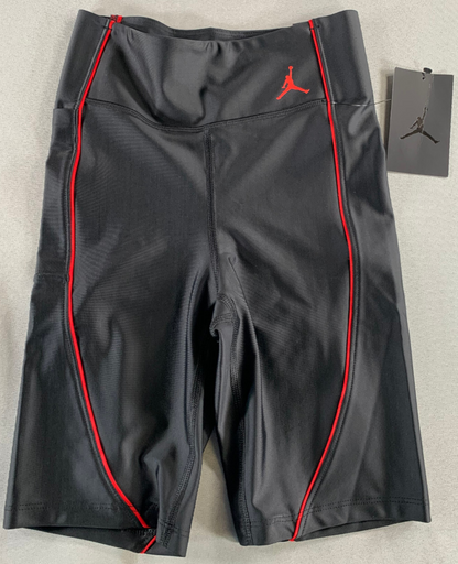 Nike Jordan DC2177-010 Womens XS Bike Shorts Black Red Tight Fit Logo NWT New