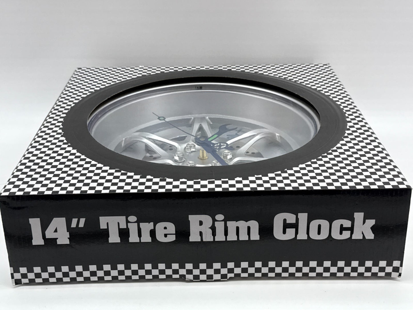 14" Tire Rim Wall Clock Racing Wheel Garage Man Cave Decor Quartz Analog 95587