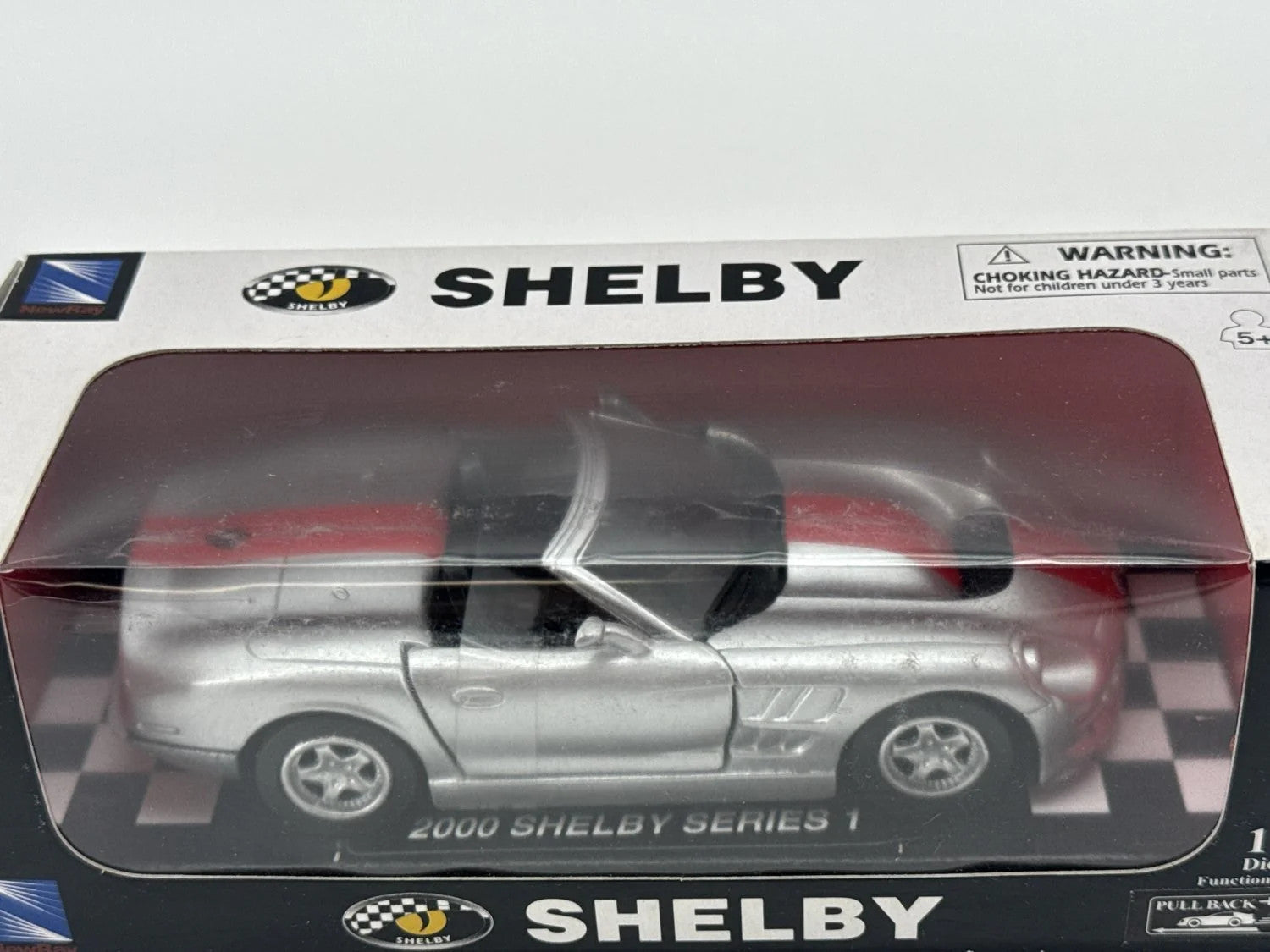 NewRay 2000 Shelby Series 1 Silver 1:32 Diecast Model Car NIB American Muscle