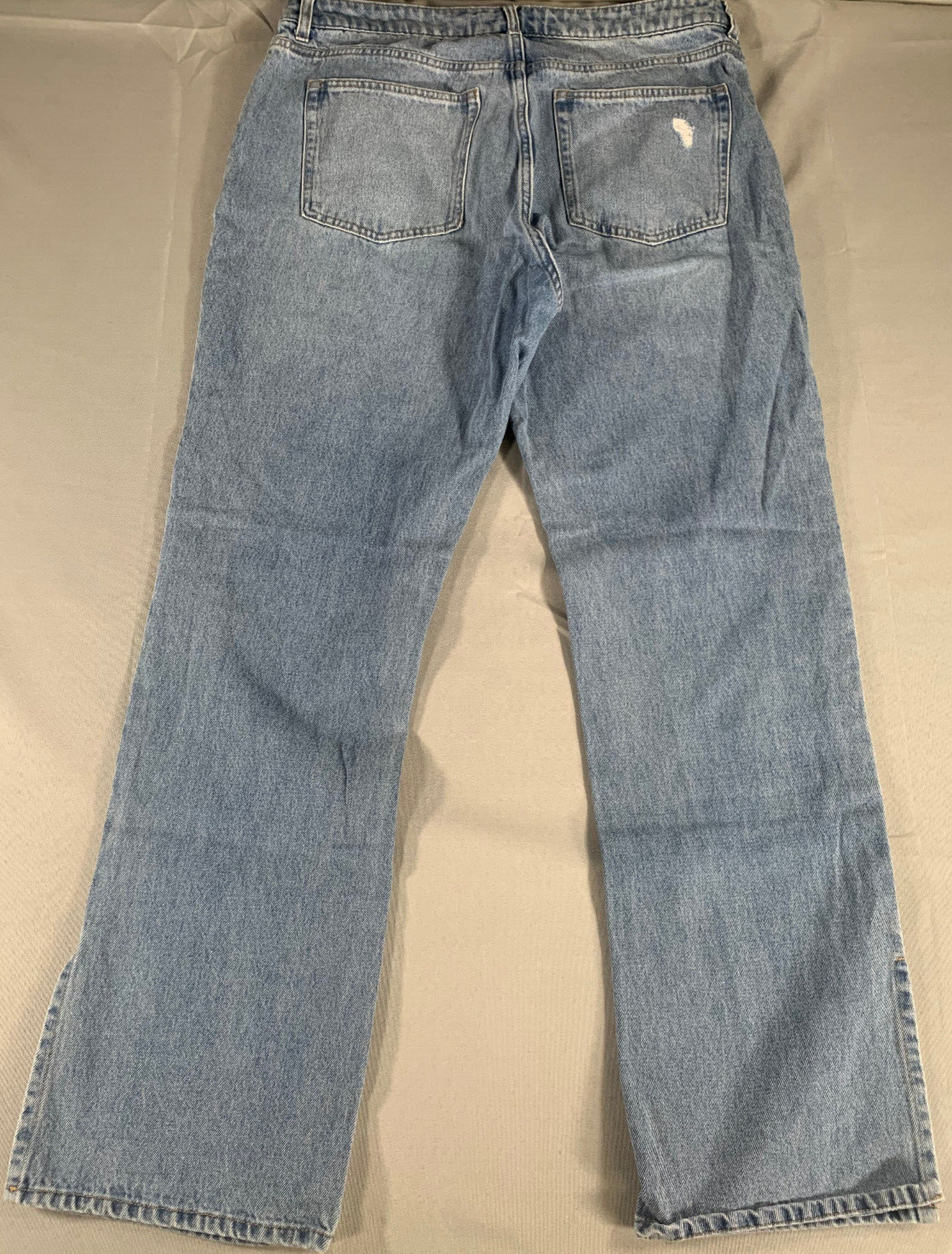 H&amp;M Bootcut Jeans Womens 34x28 Light Wash Side Slit Distressed Y2K Denim NWT