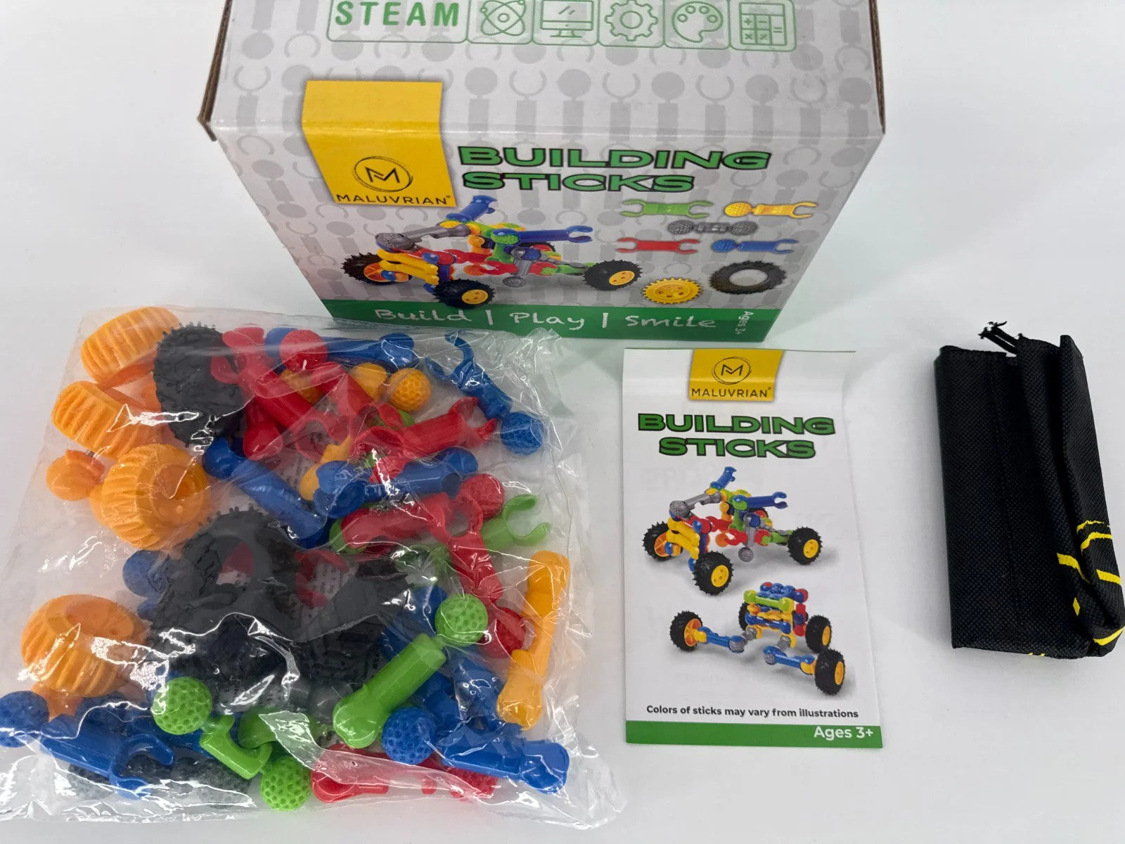 STEM Engineering Building Blocks Kit MALUVRIAN Toy Set Age 3+ Interlocking NWT
