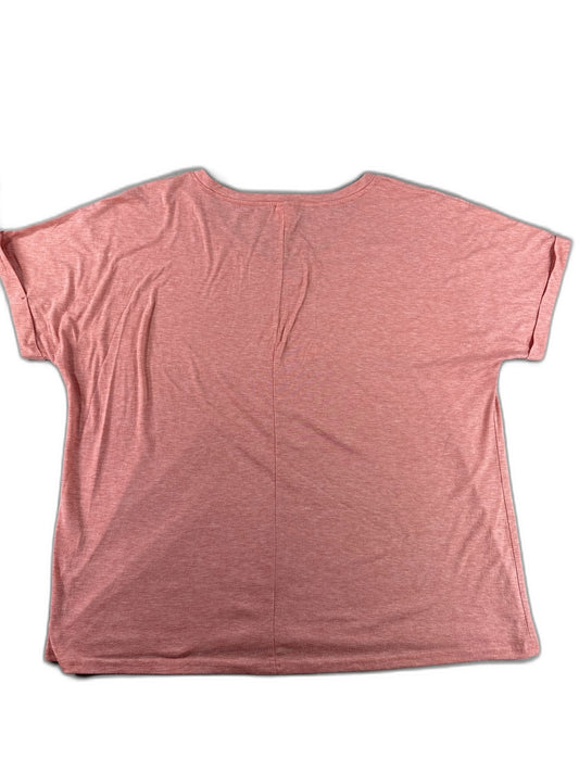 WINOLL Neck Tee Unisex XXL Pink Cotton Blend Relaxed Fit Short Sleeve Solid