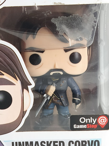 Funko Pop Games Dishonored 2 Unmasked Corvo 125 GameStop Vinyl Black Apparel NWT