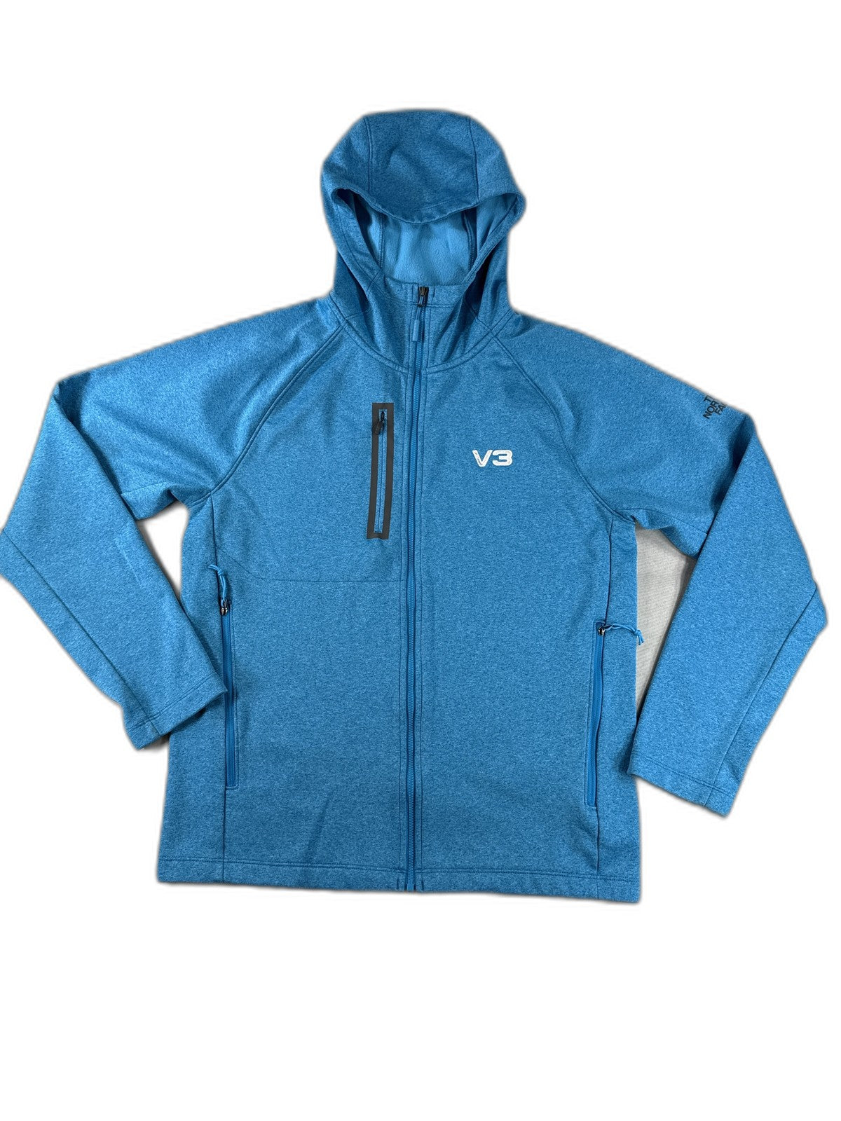 North Face Full Zip Hooded Jacket M Mens M/M Blue Polyester Blend Long Sleeve