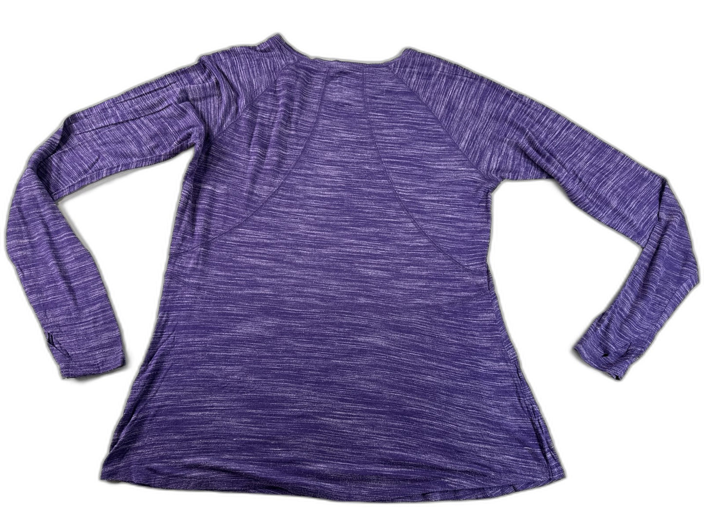 Tek Gear Heathered Long Sleeve Crewneck Top Womens Purple Rayon Polyester M