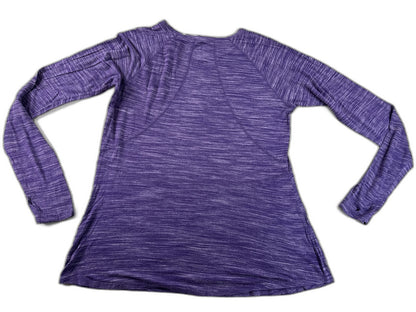 Tek Gear Heathered Long Sleeve Crewneck Top Womens Purple Rayon Polyester M