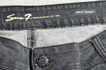 Seven7 Ankle Skinny Jeans Womens 22W Gray Grommet Frayed Hem Stretch Denim