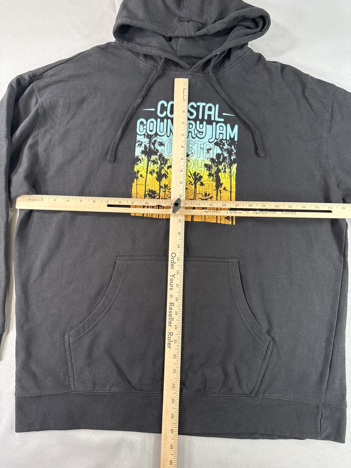 Independent Trading Co Coastal Country Jam Music Hoodie 2XL Black Cotton
