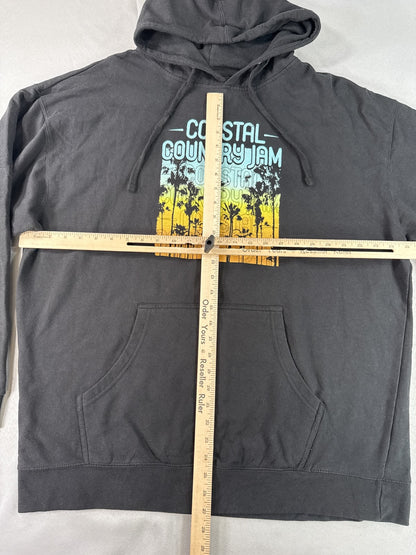Independent Trading Co Coastal Country Jam Music Hoodie 2XL Black Cotton