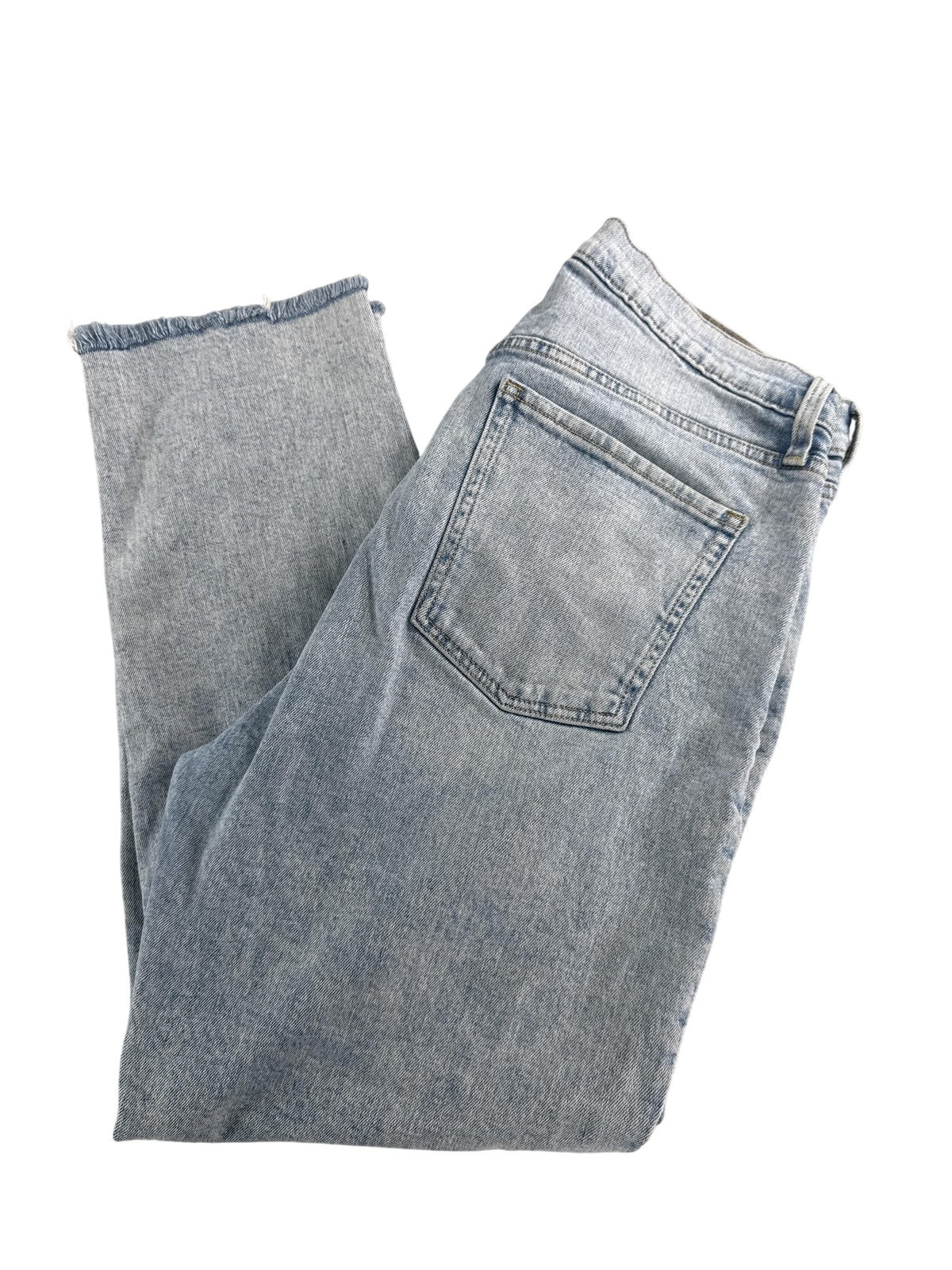 Old Navy Jeans Womens 14 Light Wash Sky Hi Straight Secret Slim Pockets Raw Hem
