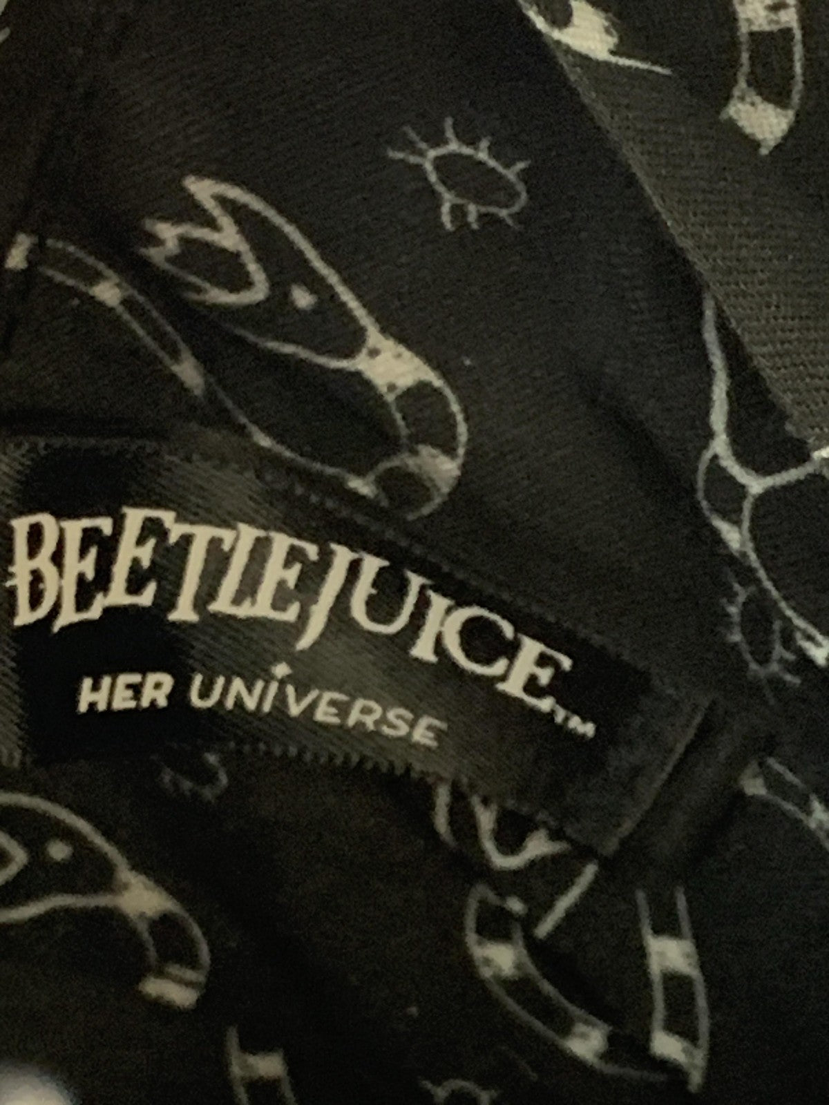 Her Universe Beetlejuice Crossbody Bag Womens Black Chain Strap Purse Cameo