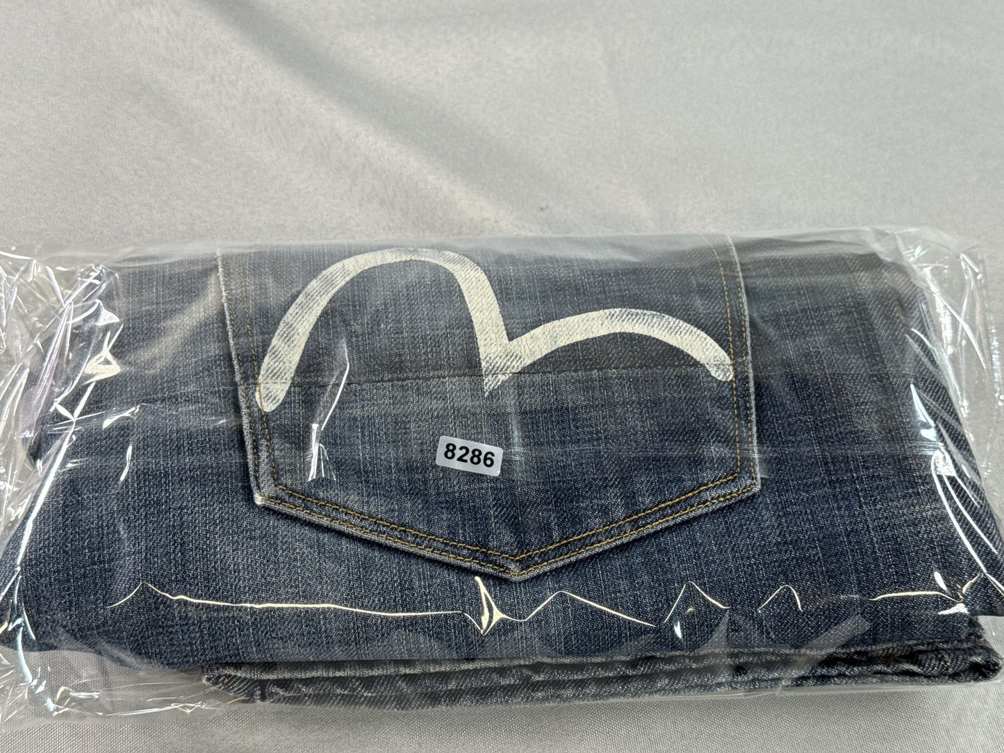 Evisu Straight Leg Jeans Mens 38 Blue 100% Cotton Regular Fit Vintage Grunge