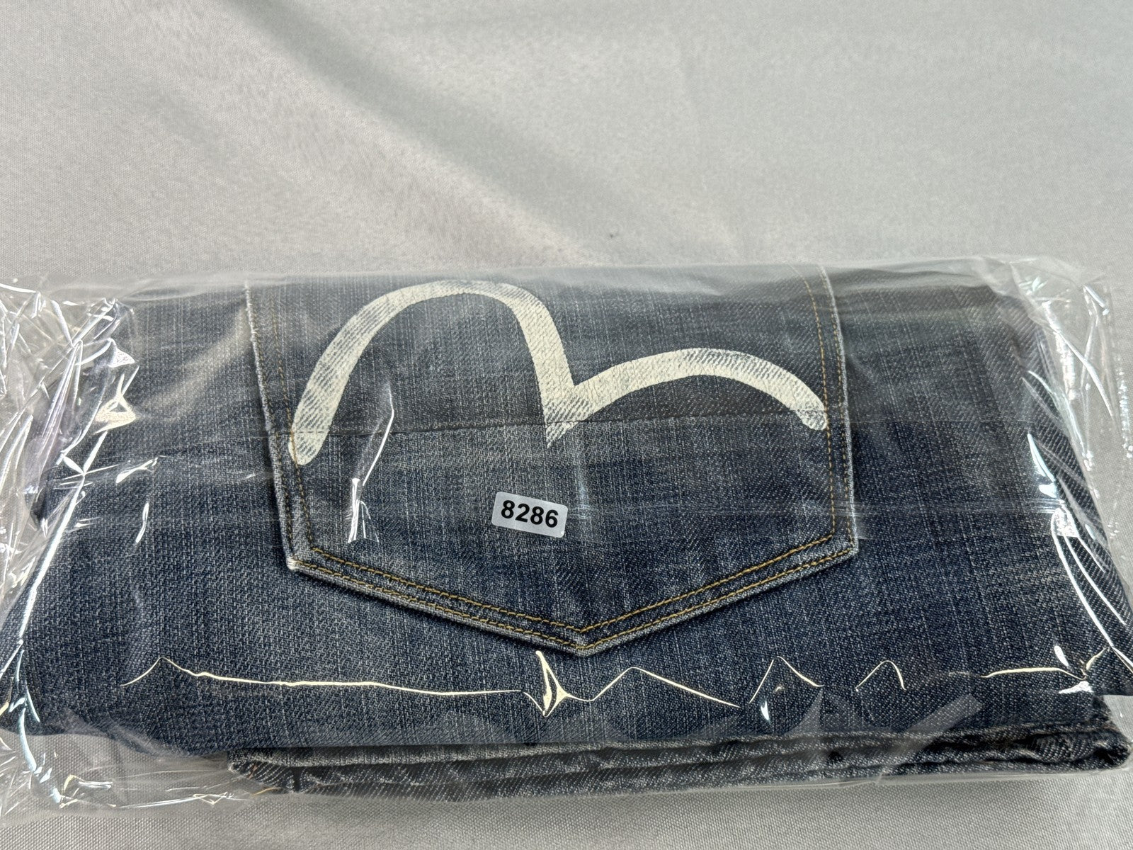 Evisu Straight Leg Jeans Mens 38 Blue 100% Cotton Regular Fit Vintage Grunge