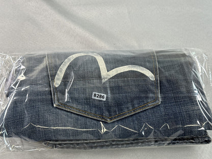 Evisu Straight Leg Jeans Mens 38 Blue 100% Cotton Regular Fit Vintage Grunge