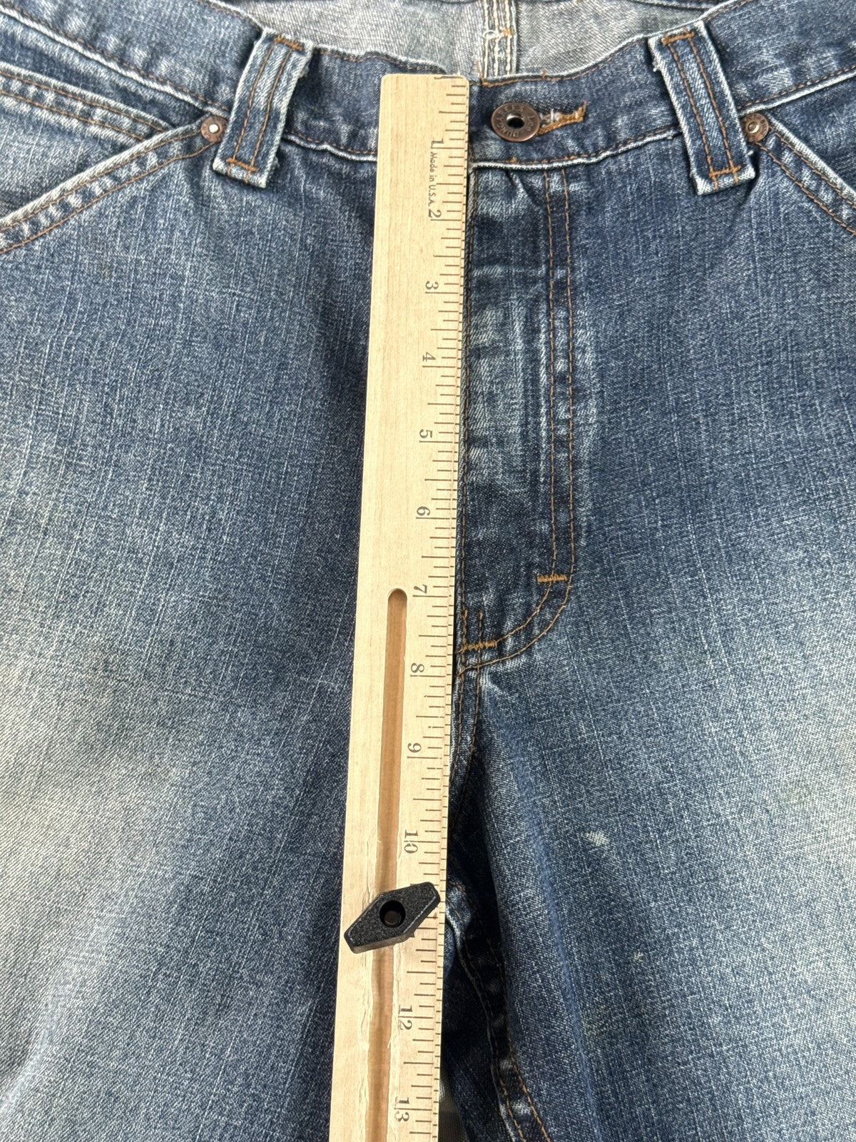 Lee 291 265 Jeans 32x32 Blue Straight Leg Distressed Cotton Vintage Denim