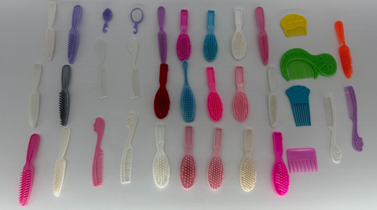 Barbie Doll Hair Brush Comb Lot 40+ Vintage Mixed Colors Accessories Mattel 80s