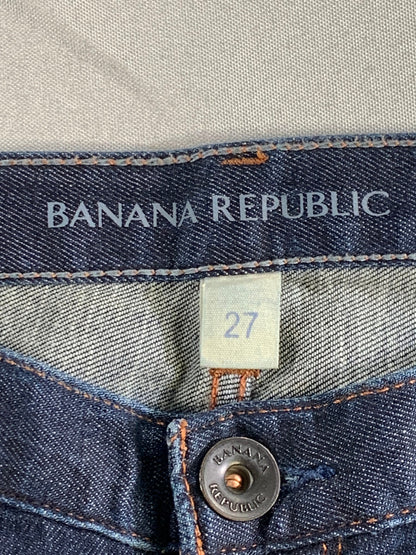 Banana Republic Skinny Jeans Women 27 Dark Wash Cuffed Stretch Denim Classic Fit