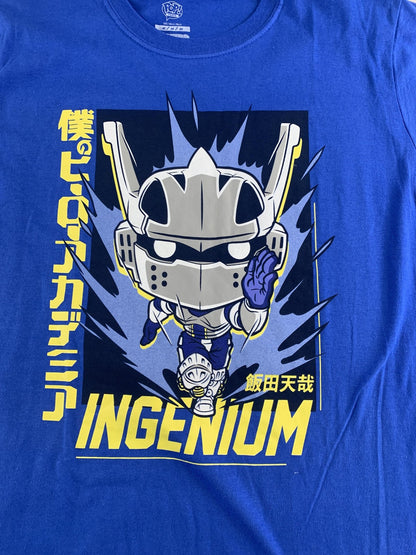 My Hero Academia Shirt Mens Medium Blue Ingenium Tenya Iida Anime Graphic Funko