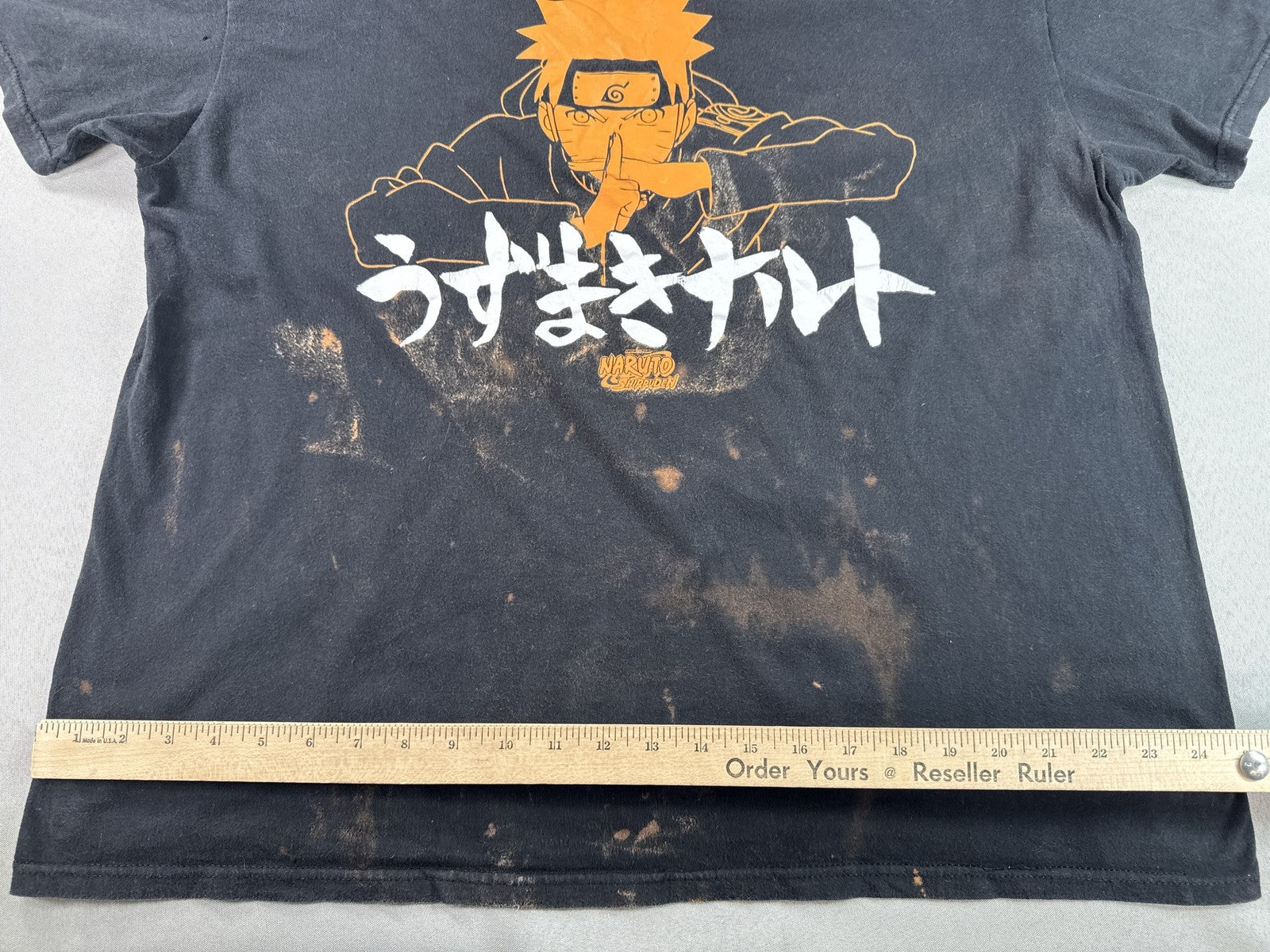Naruto Shippuden Graphic Tee Mens XL Black Cotton Distressed Short Sleeve