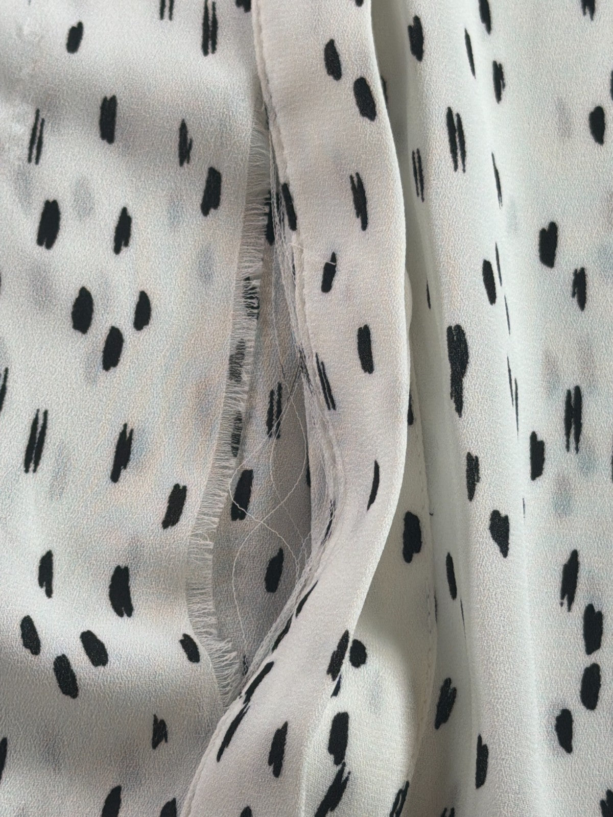 Worthington Black White Dot Print Button Down Blouse Women Small Long Sleeve Top