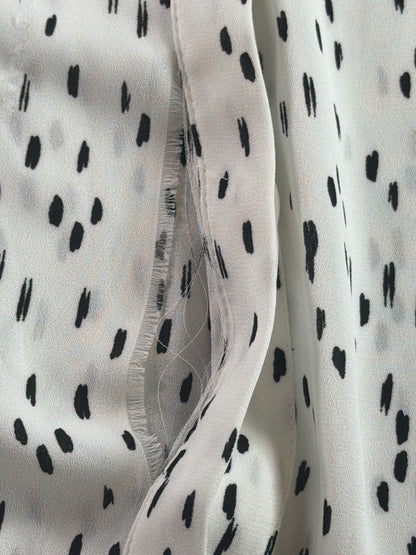 Worthington Black White Dot Print Button Down Blouse Women Small Long Sleeve Top
